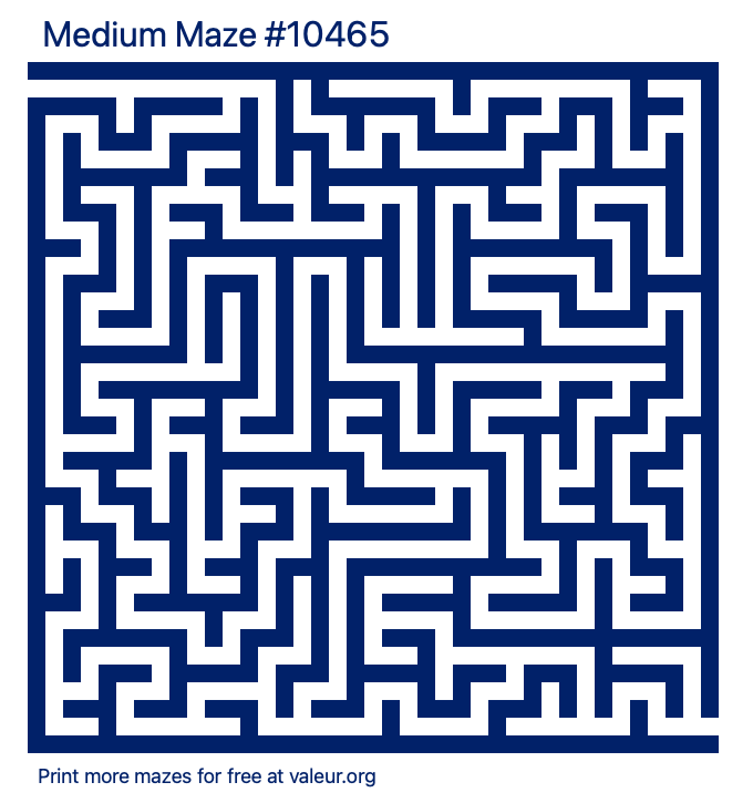 Free Printable Medium Maze number 10465