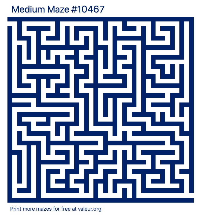 Free Printable Medium Maze number 10467