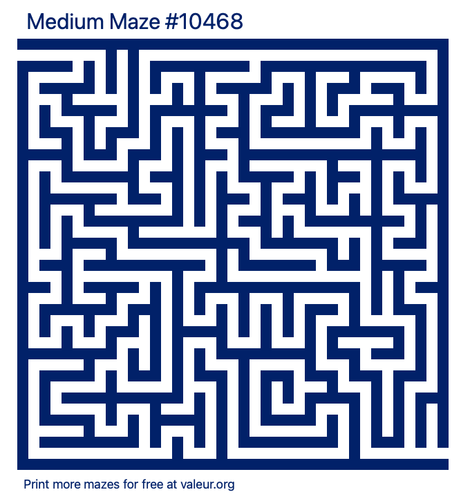 Free Printable Medium Maze number 10468
