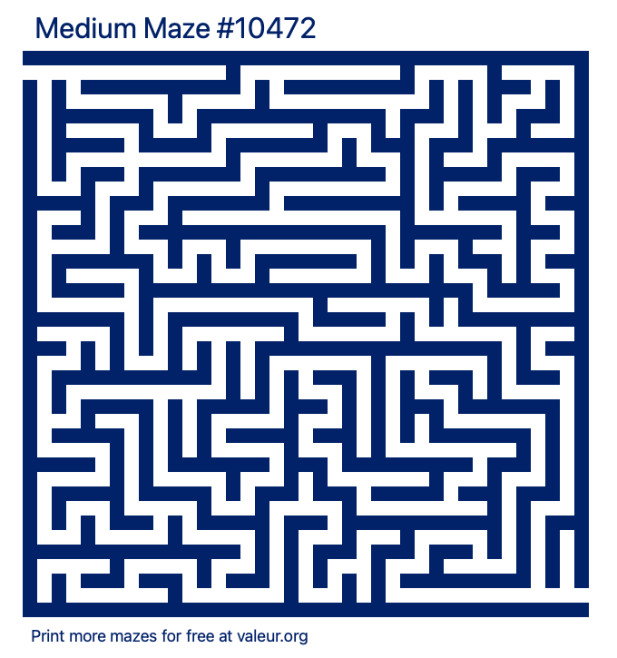 Free Printable Medium Maze number 10472