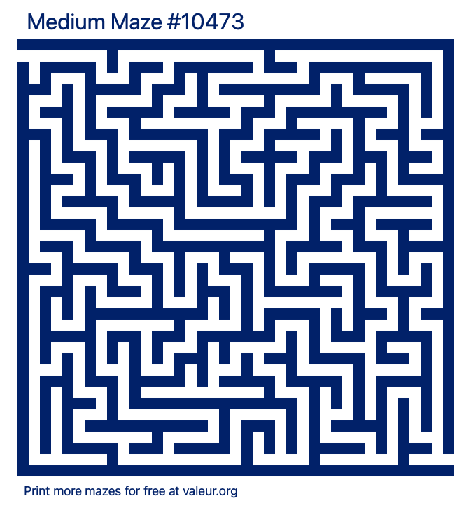 Free Printable Medium Maze number 10473