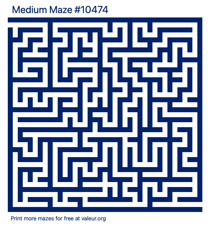 Free Printable Medium Maze number 10474