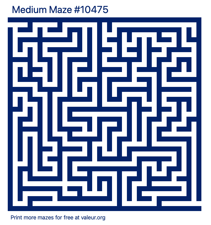 Free Printable Medium Maze number 10475