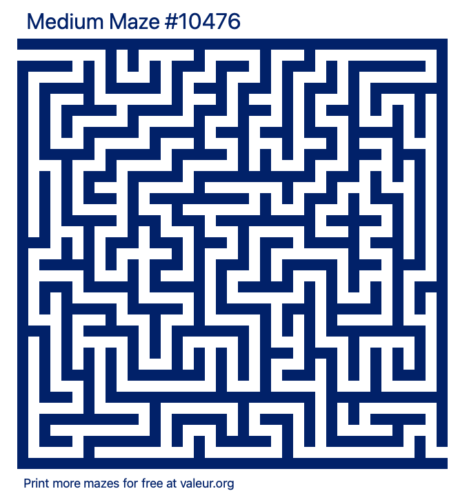 Free Printable Medium Maze number 10476