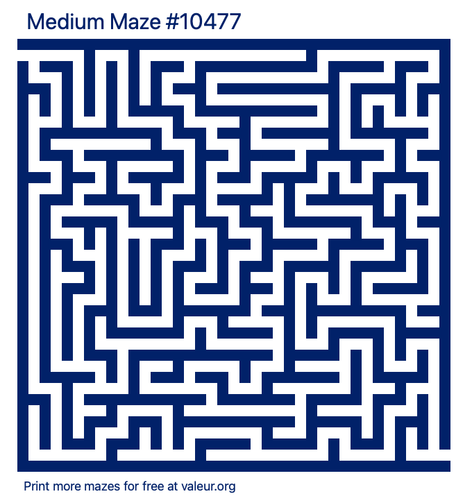 Free Printable Medium Maze number 10477