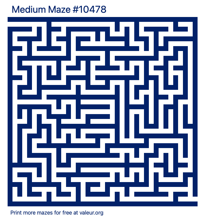 Free Printable Medium Maze number 10478