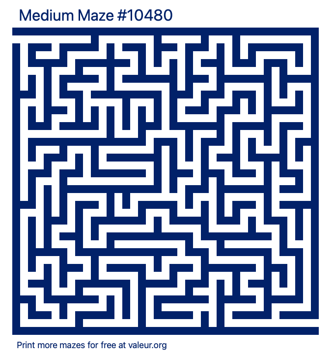 Free Printable Medium Maze number 10480
