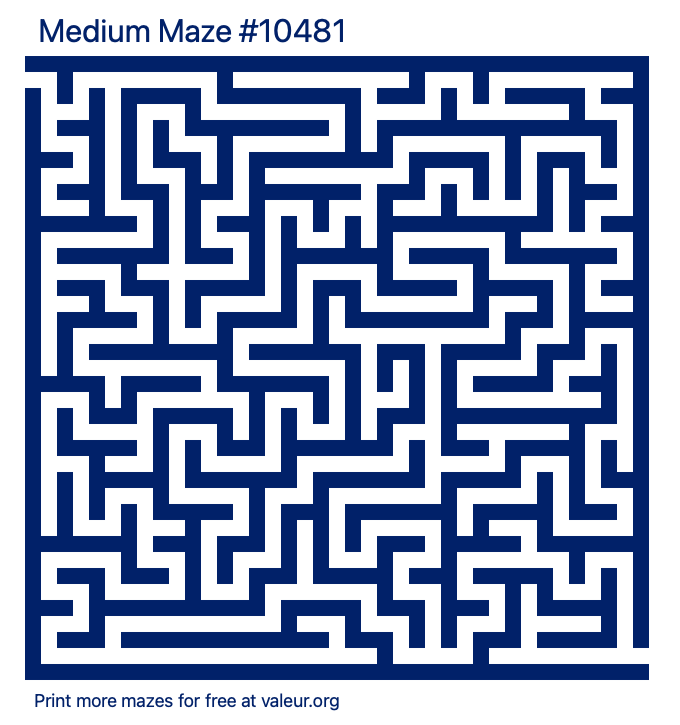 Free Printable Medium Maze number 10481
