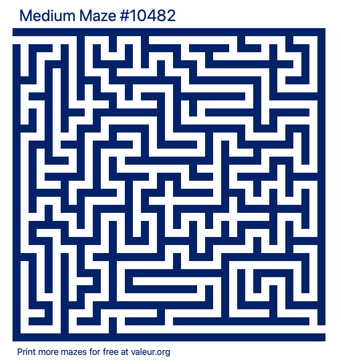 Free Printable Medium Maze number 10482