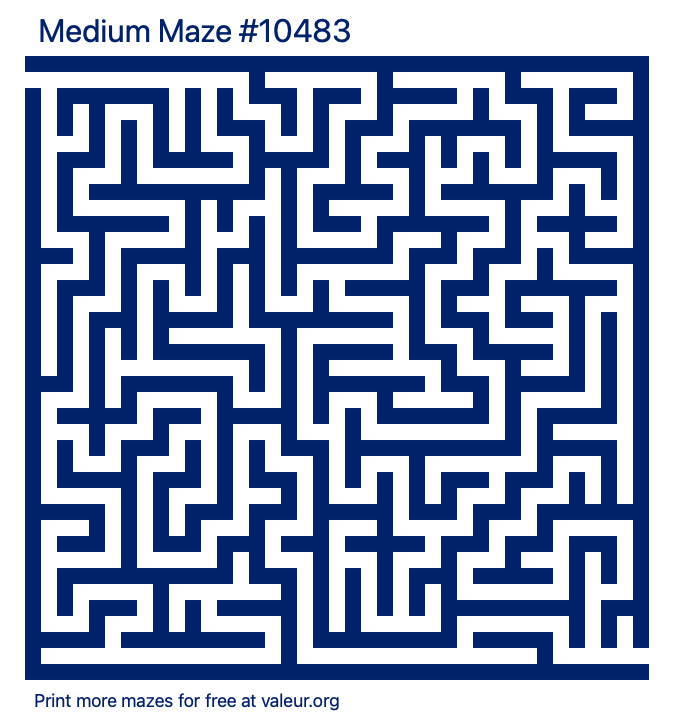 Free Printable Medium Maze number 10483