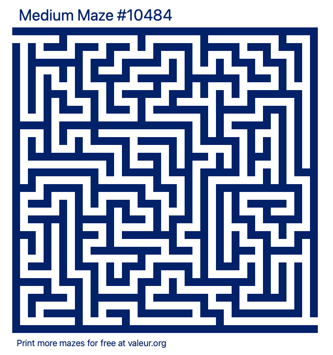 Free Printable Medium Maze number 10484