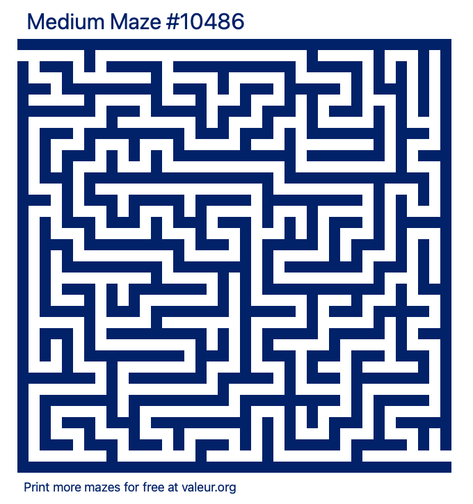 Free Printable Medium Maze number 10486
