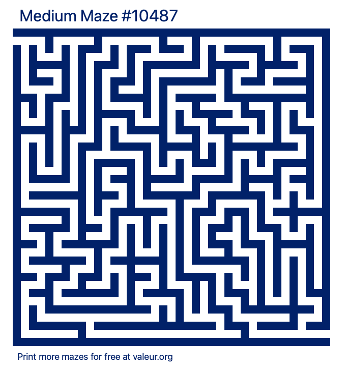 Free Printable Medium Maze number 10487