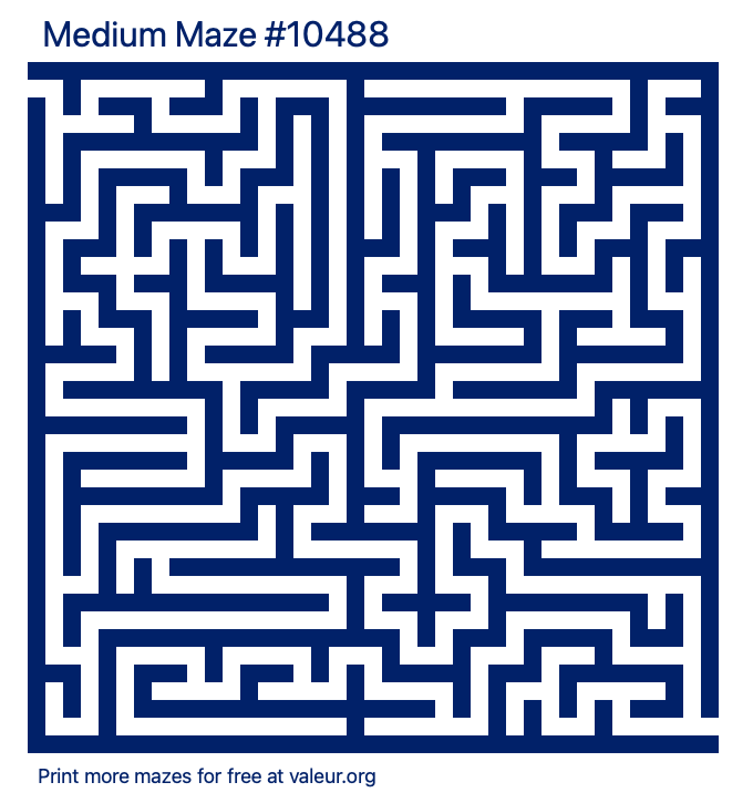 Free Printable Medium Maze number 10488