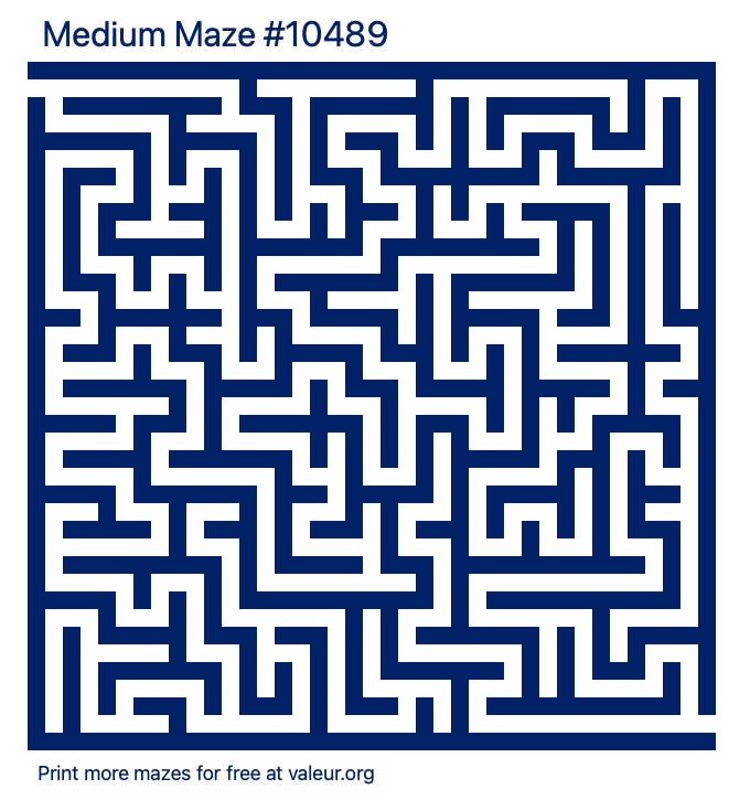 Free Printable Medium Maze number 10489