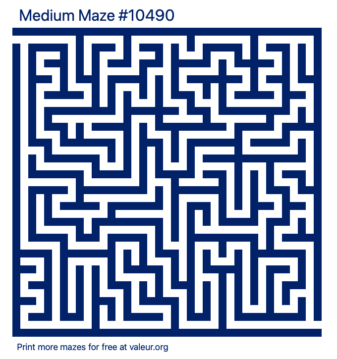 Free Printable Medium Maze number 10490