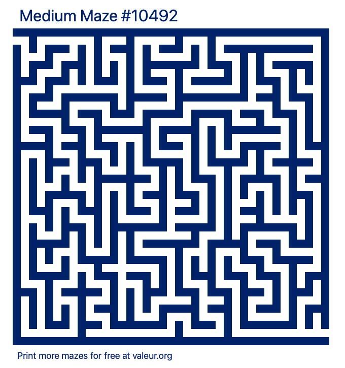 Free Printable Medium Maze number 10492