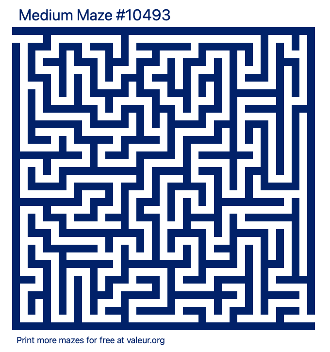 Free Printable Medium Maze number 10493