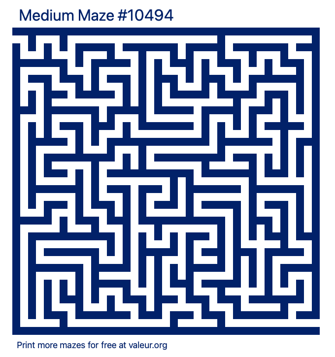 Free Printable Medium Maze number 10494