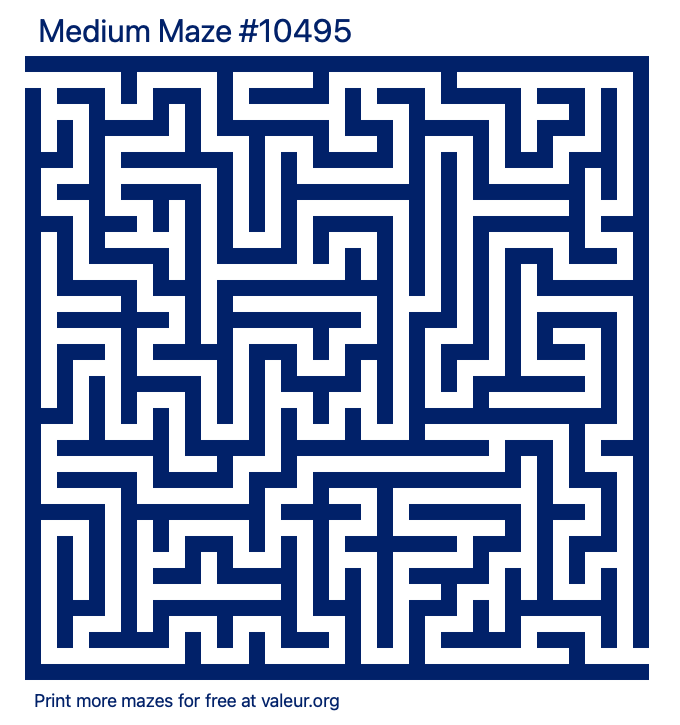 Free Printable Medium Maze number 10495