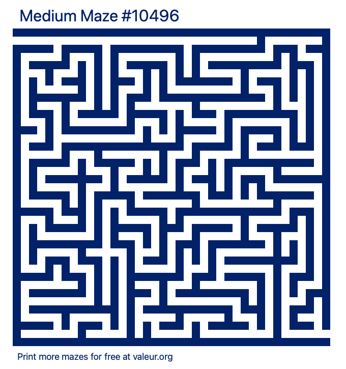 Free Printable Medium Maze number 10496