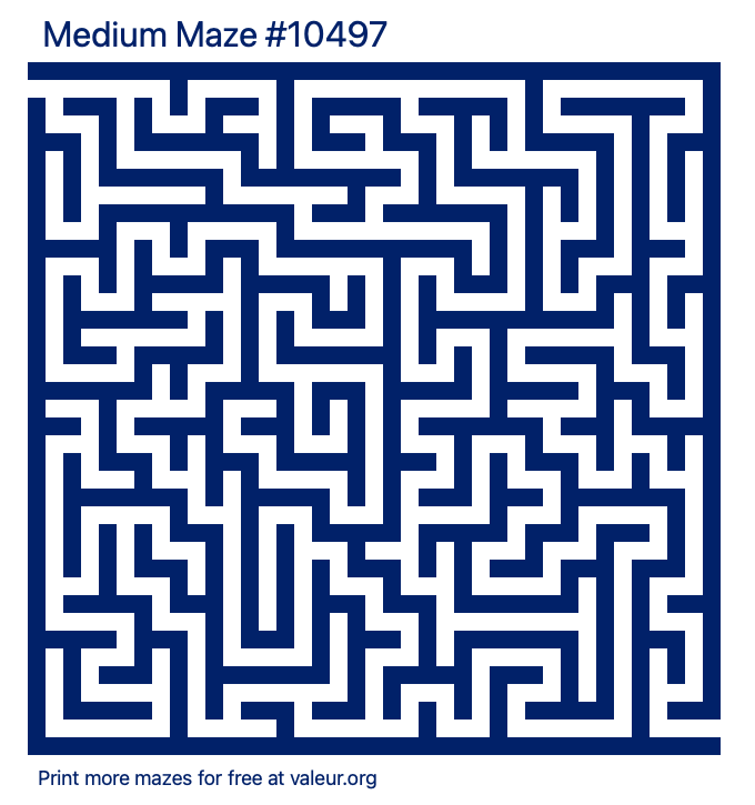 Free Printable Medium Maze number 10497