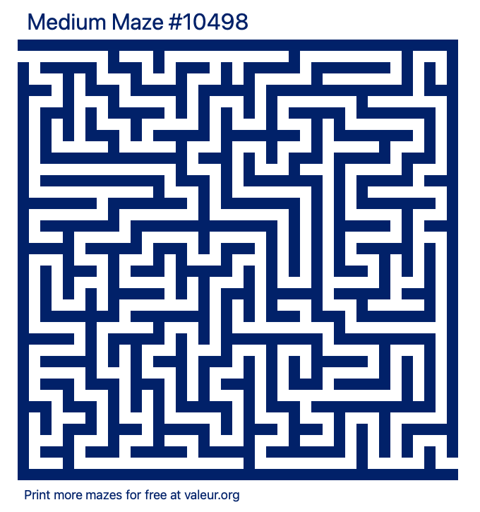 Free Printable Medium Maze number 10498
