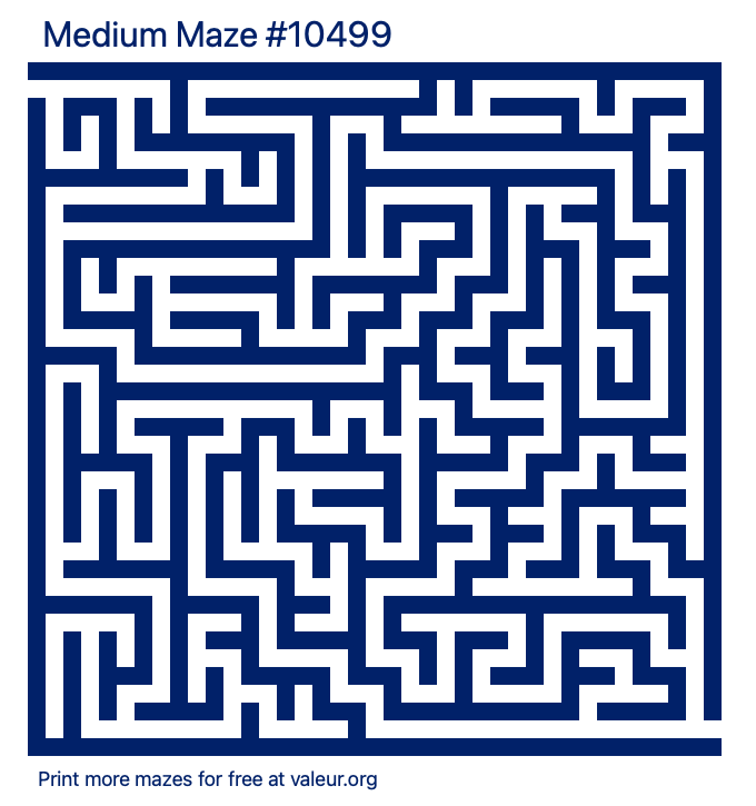 Free Printable Medium Maze number 10499