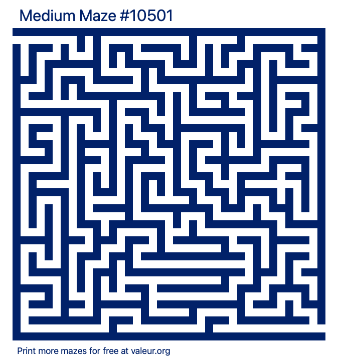 Free Printable Medium Maze number 10501