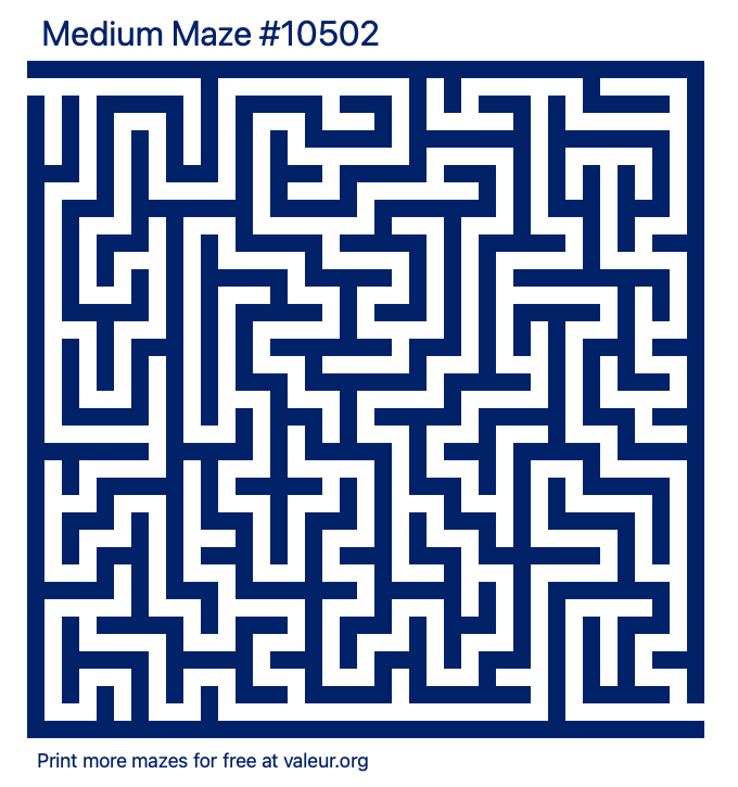 Free Printable Medium Maze number 10502