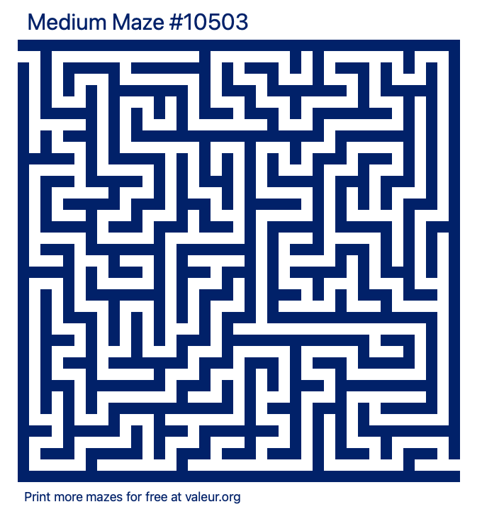 Free Printable Medium Maze number 10503