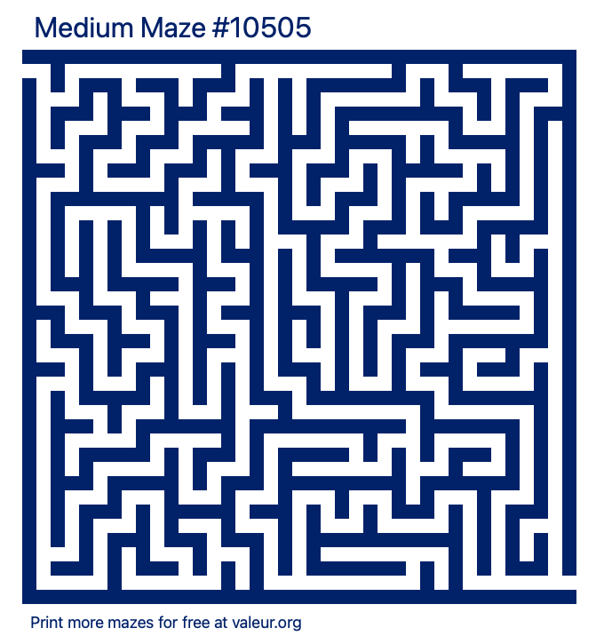 Free Printable Medium Maze number 10505