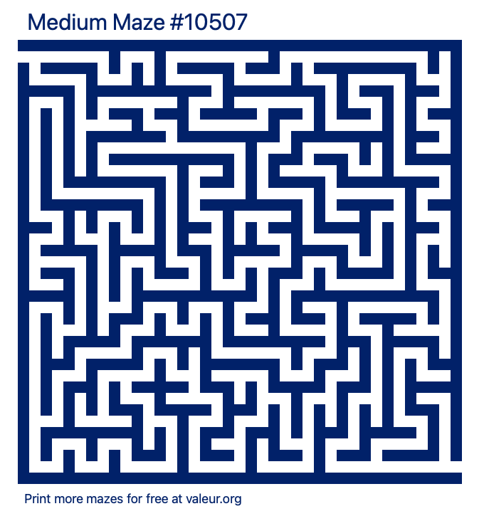 Free Printable Medium Maze number 10507