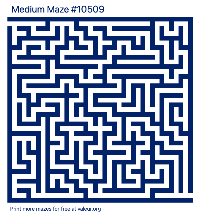 Free Printable Medium Maze number 10509
