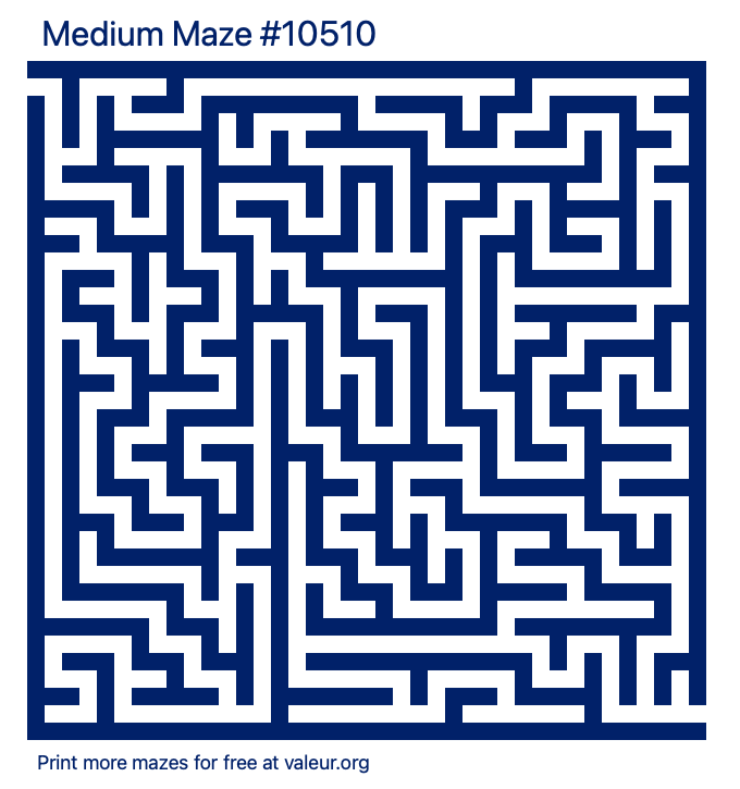 Free Printable Medium Maze number 10510