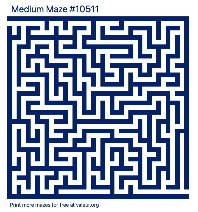 Free Printable Medium Maze number 10511