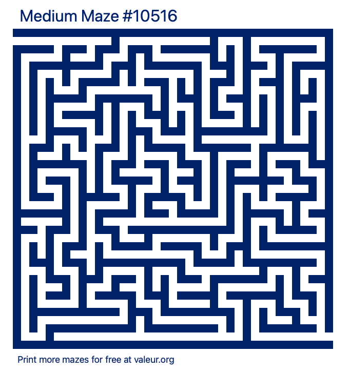 Free Printable Medium Maze number 10516