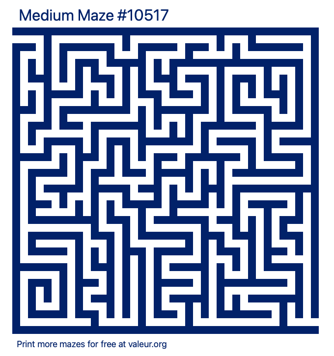 Free Printable Medium Maze number 10517