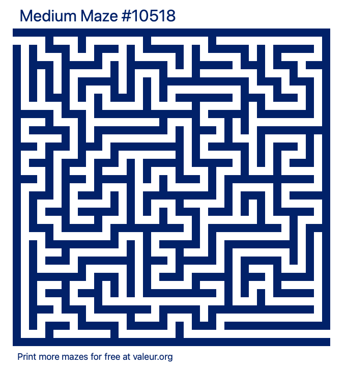 Free Printable Medium Maze number 10518