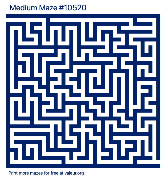 Free Printable Medium Maze number 10520