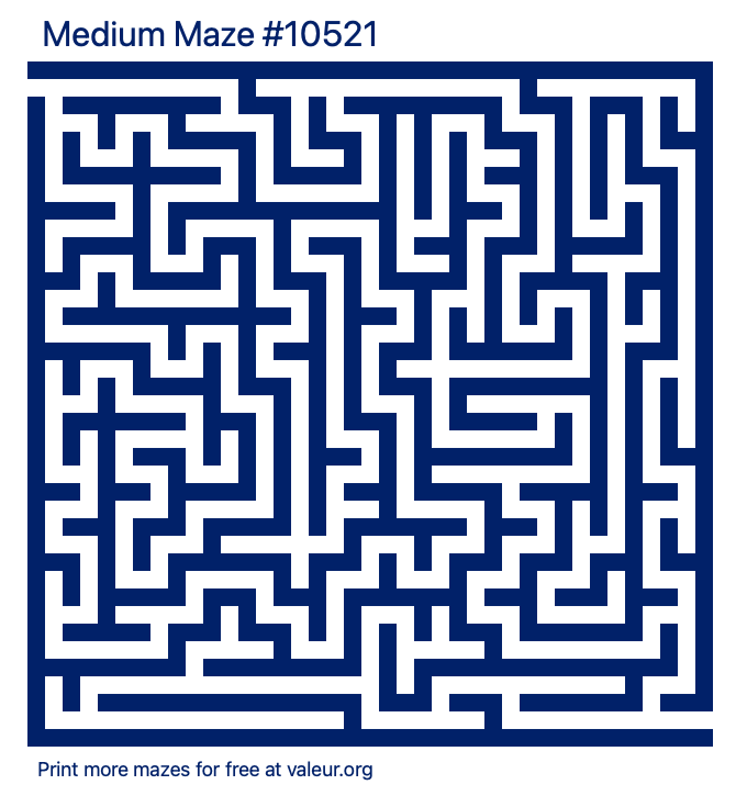 Free Printable Medium Maze number 10521