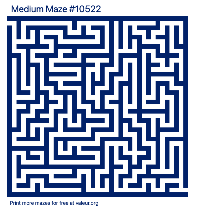 Free Printable Medium Maze number 10522