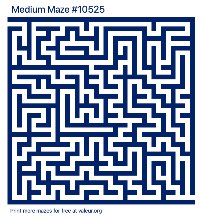Free Printable Medium Maze number 10525