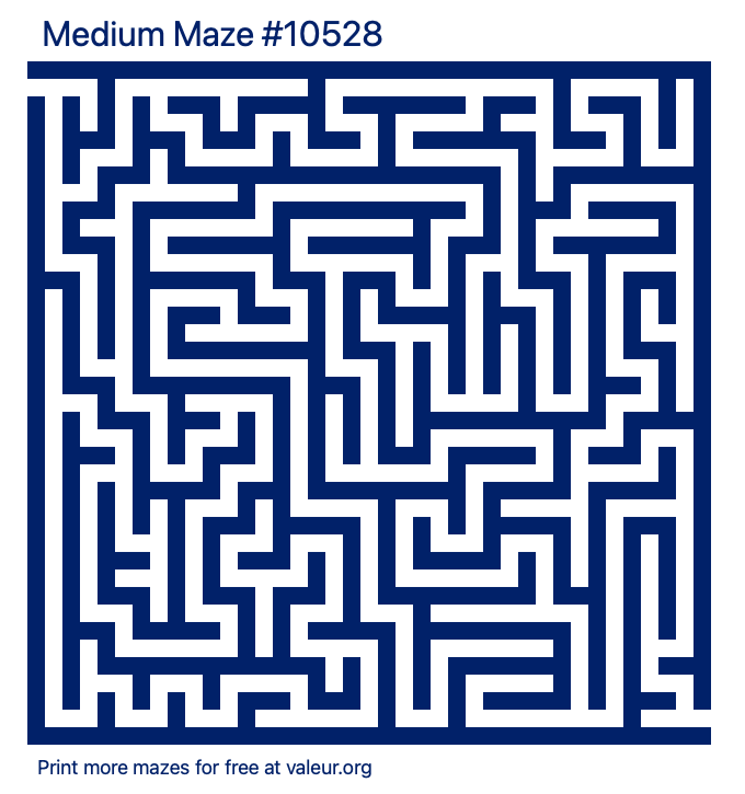 Free Printable Medium Maze number 10528