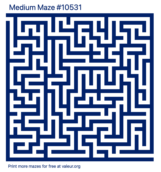 Free Printable Medium Maze number 10531