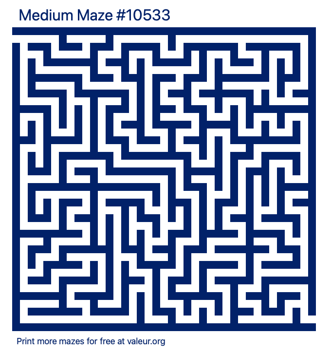 Free Printable Medium Maze number 10533