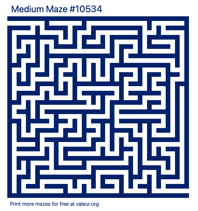 Free Printable Medium Maze number 10534