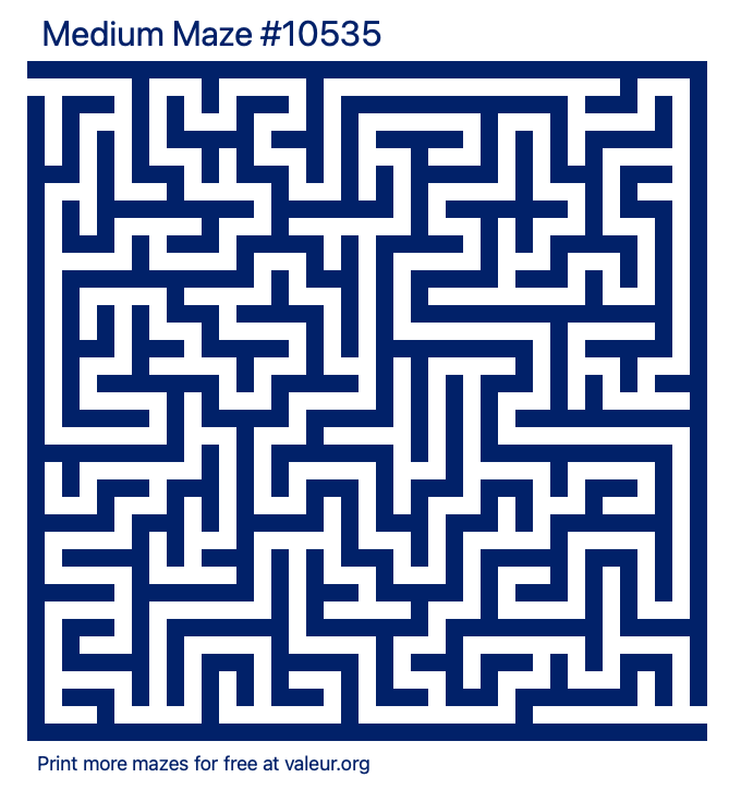 Free Printable Medium Maze number 10535