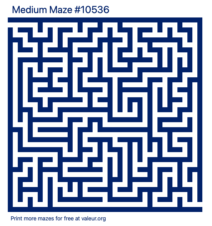 Free Printable Medium Maze number 10536