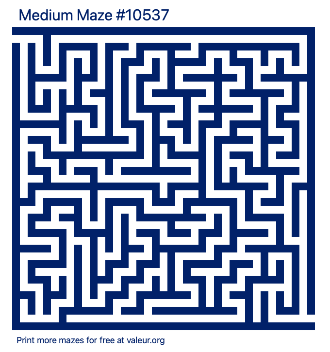 Free Printable Medium Maze number 10537